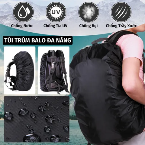 Túi Trùm Balo PÊ ĐAN Chống Nước Chống Bụi Dành Cho Balo 35-45L - Tiện Lợi Du Lịch Ngoài Trời