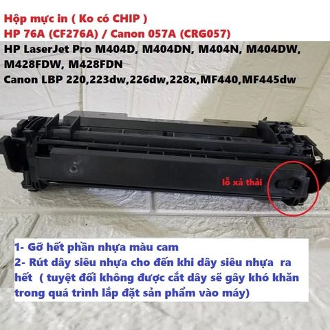 Hộp mực in HP 76A (CF276A) & Canon 057A (CRG057) không có CHIP - Tương thích với máy LaserJet Pro và LBP, in siêu nét, tiết kiệm chi phí