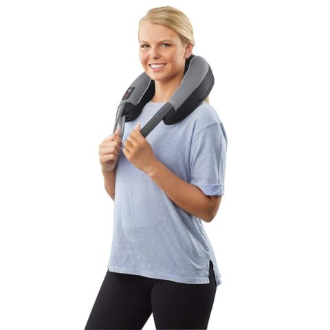 Đai Massage Cổ Vai Gáy HoMedics NMSQ-217HJ - Thiết Bị Massage Nóng và Rung 2 Chế Độ, Di Động, Dùng Pin AAA hoặc Adapter