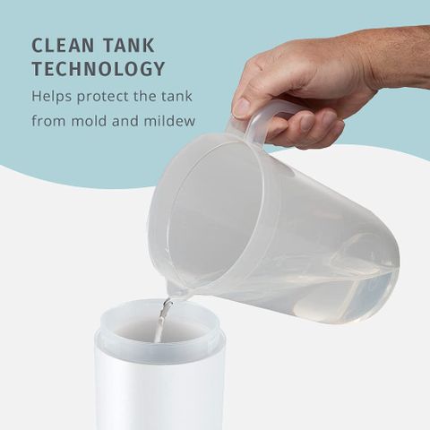 Máy Tạo Ẩm Mini Công Nghệ Siêu Âm Dùng Pin Sạc HoMedics UHE-CMP15-WT - Thiết Kế Di Động, Hoạt Động Êm Ái, Thời Gian Chạy Lên Đến 10 Giờ