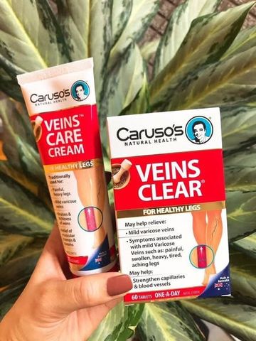 Kem bôi/Viên uống cải thiện suy giãn tĩnh mạch Caruso's Veins Care