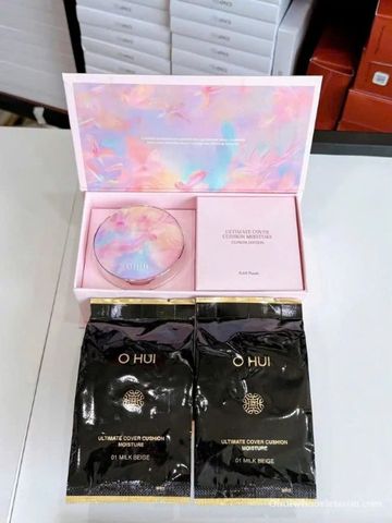 Phấn Nước Ohui Ultimate Cover Cushion 2025 - Phấn Trang Điểm Che Phủ Hoàn Hảo, Dưỡng Ẩm, Thiết Kế Hoa Sang Trọng