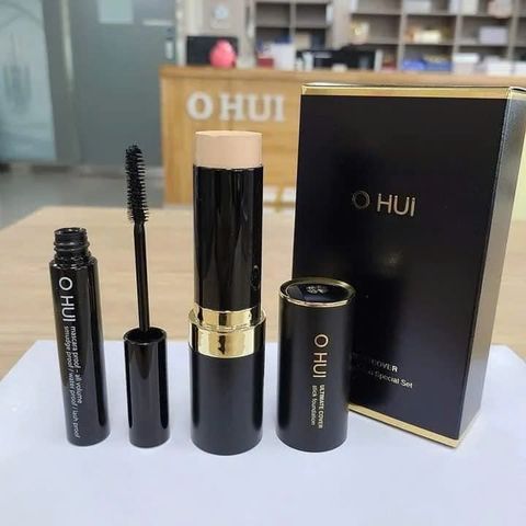 Bộ Kem Nền Dạng Thỏi Ohui Ultimate Cover Stick Foundation #01 Milk Beige Kèm Mascara - Che Khuyết Điểm Tối Ưu, Lớp Nền Mịn Màng