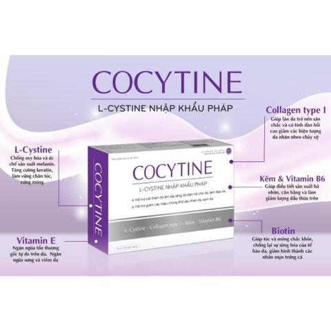 Viên Uống Cocytine Hỗ Trợ Làm Đẹp Da, Tóc Và Giảm Mụn Cho Da Nhờn - Hộp 30 Viên