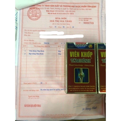 Viên Khớp Tâm Bình Glucosamine - Hỗ Trợ Giảm Viêm Khớp, Thoái Hóa Khớp, Giảm Đau Xương Khớp, Sinh Lực Cơ Thể Tăng Cường