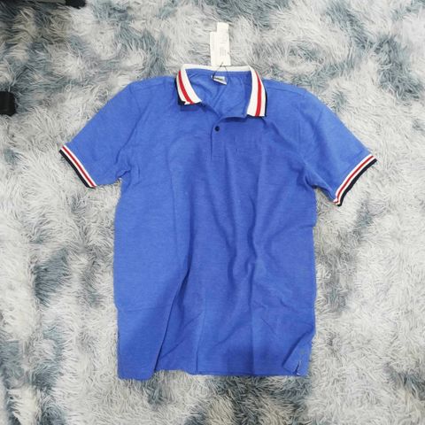 Áo phông Polo Nam Nữ Q26 Xanh Dương - Chất vải cá sấu thun cotton mát, Cổ viền kẻ độc đáo, Dành cho đi học, đi chơi, đi làm