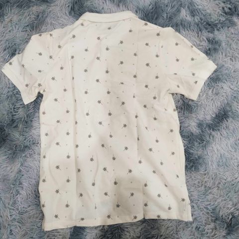 Áo Polo Nam Cổ Bẻ Họa Tiết Cây Dừa Màu Trắng - Chất Cotton Thoáng Khí, Dễ Dàng Kết Hợp, Phong Cách Thể Thao, Đi Chơi, Đi Làm