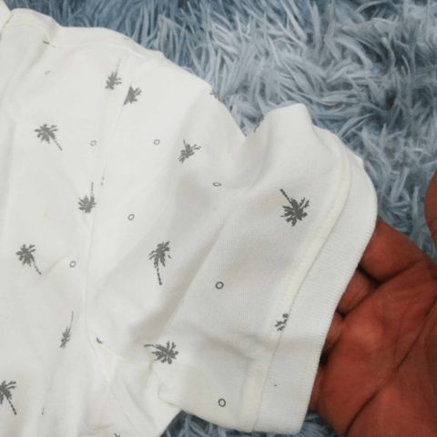 Áo Polo Nam Cổ Bẻ Họa Tiết Cây Dừa Màu Trắng - Chất Cotton Thoáng Khí, Dễ Dàng Kết Hợp, Phong Cách Thể Thao, Đi Chơi, Đi Làm