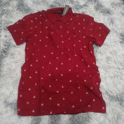 Áo Polo Nam Q29 Đỏ Họa Tiết Cây Dừa - Chất Cotton Thoáng Khí, Thoải Mái, Dễ Phối Đồ, Thời Trang Nam Cao Cấp