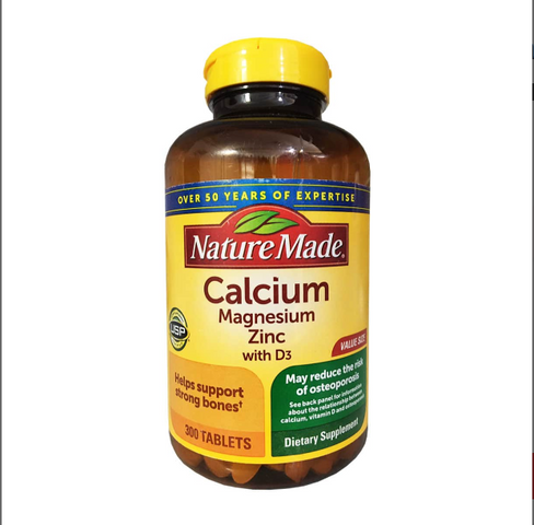Viên uống bổ sung Calci - Magne - ZinC Nature Made 300v ( date 7/2027)