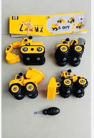 Bộ 4 Xe Ô Tô Công Trình Có Tua Vít Tháo Lắp 677-110 - Đồ Chơi Educative Giúp Trẻ Phát Triển Tư Duy Sáng Tạo và Kỹ Năng Lắp Ráp