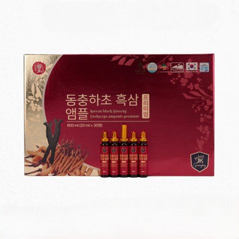 Tinh Chất Hắc Sâm Đông Trùng Hạ Thảo GinsengKing Hàn Quốc 30 Ống - Tăng Cường Sức Khỏe, Sinh Lý, Giảm Căng Thẳng, Làm Sáng Da