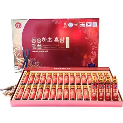 Tinh Chất Hắc Sâm Đông Trùng Hạ Thảo GinsengKing Hàn Quốc 30 Ống - Tăng Cường Sức Khỏe, Sinh Lý, Giảm Căng Thẳng, Làm Sáng Da