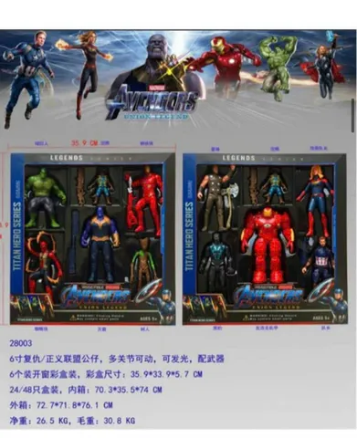 Đồ chơi 6 siêu nhân Avengers có đèn sáng chọn mẫu ngẫu nhiên 28003