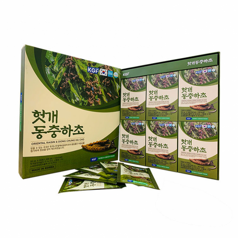 Nước Bổ Gan Đông Trùng Hạ Thảo KGF Hàn Quốc - Giải Độc Rượu, Mát Gan, Tăng Cường Chức Năng Gan - Hộp 30 Gói x 50ml