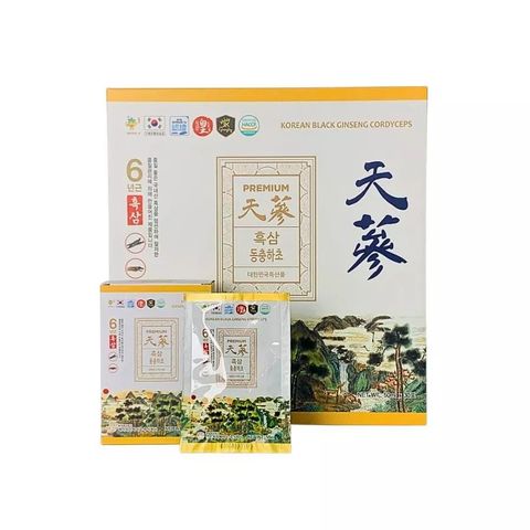 Nước Hắc Sâm Đông Trùng Hạ Thảo GinsengKing HG Bio Hàn Quốc - Tăng Cường Sức Khỏe, Giảm Stress, 30 Gói x 50ml