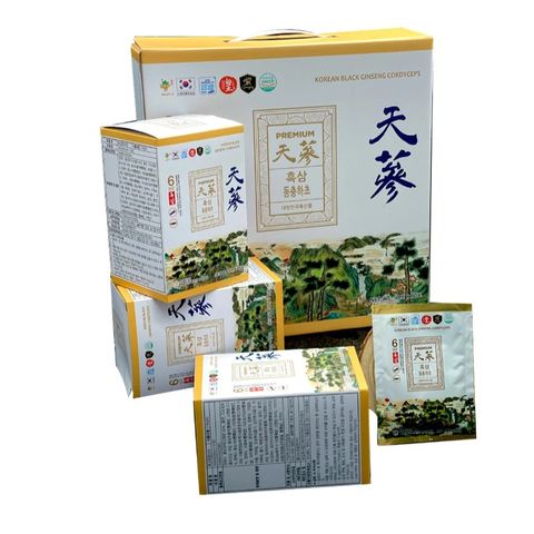 Nước Hắc Sâm Đông Trùng Hạ Thảo GinsengKing Hàn Quốc - Giúp Tăng Cường Sức Khỏe, Cải Thiện Hệ Miễn Dịch, Giảm Stress - 60 Gói x 50ml