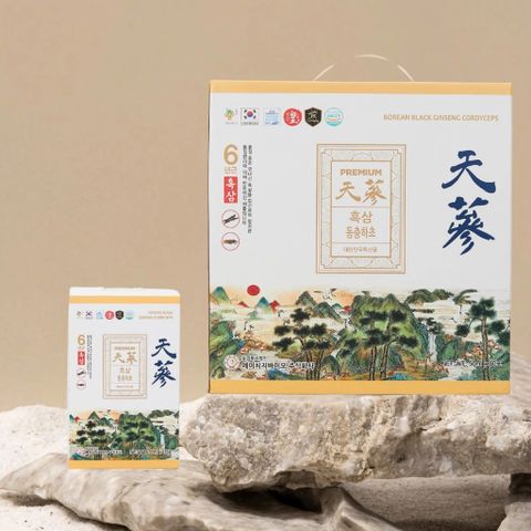 Nước Hắc Sâm Đông Trùng Hạ Thảo GinsengKing Hàn Quốc - Giúp Tăng Cường Sức Khỏe, Cải Thiện Hệ Miễn Dịch, Giảm Stress - 60 Gói x 50ml