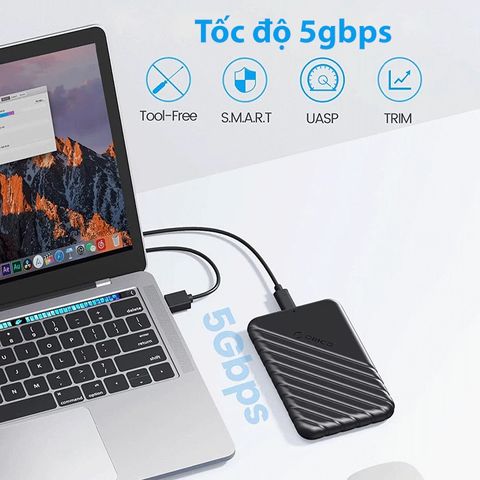 Hộp Đựng Ổ Cứng 2.5 inch ORICO 25PW1-U3 USB 3.0 Đen - HDD Box SATA 3 Ngoài Trời, Hỗ Trợ Windows và Mac OS