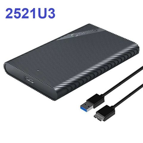 Hộp Đựng Ổ Cứng 2.5 inch ORICO 2521U3 Đen - HDD Box SATA 3, USB 3.0 Tốc Độ 5Gb/s, Hỗ Trợ Windows & MAC OS