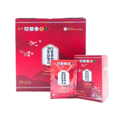 Nước Hồng Sâm Linh Chi Đông Trùng Hạ Thảo 365 - Hỗ Trợ Sức Khỏe, Tăng Đề Kháng, Giảm Stress, 60 Gói x 50ml Hàn Quốc