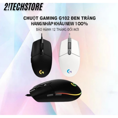 Chuột Có Dây Logitech G102 - Chuột Gaming 8000 DPI Chính Xác, Thiết Kế Ergonomic, Đèn RGB Tùy Chỉnh, Để Chơi Game và Làm Việc