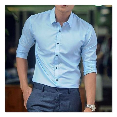 Áo sơ mi nam dài tay cộc tay chất lụa Hàn Quốc không nhăn không xù thấm hút mồ hôi - Thời trang nam phong cách hiện đại