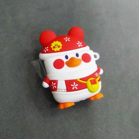 Vỏ Bọc Airpods 1 2 (Vịt Đỏ Noel) Bằng Silicon Dẻo - Phụ Kiện Tai Nghe AirPods Đáng Yêu, Thời Trang & Bảo Vệ