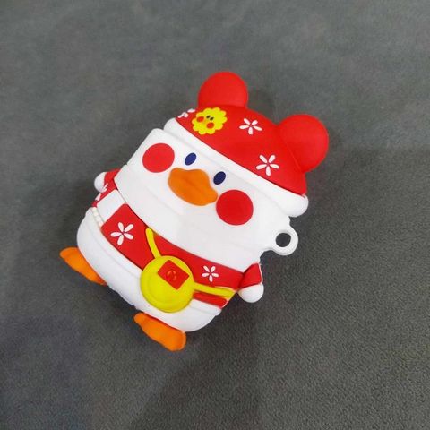 Vỏ Bọc Airpods 1 2 (Vịt Đỏ Noel) Bằng Silicon Dẻo - Phụ Kiện Tai Nghe AirPods Đáng Yêu, Thời Trang & Bảo Vệ