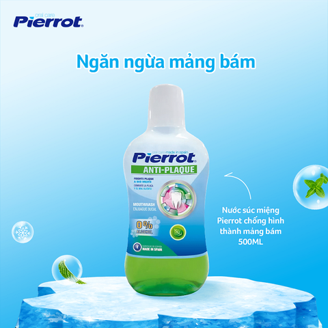 Nước Súc Miệng Pierrot 500ML - Giải Pháp Chống Mảng Bám, Ngăn Ngừa Sâu Răng, Hơi Thở Thơm Mát, Bảo Vệ Nướu Tối Ưu