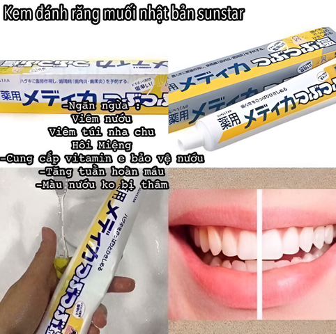 Kem Đánh Răng Muối Sunstar Nhật Bản 170g - Bảo Vệ Nướu, Trắng Răng, Hơi Thở Thơm Mát, Ngăn Ngừa Viêm Nướu