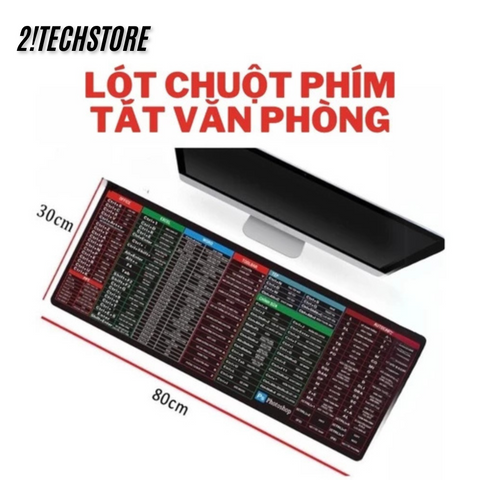 Lót Chuột Phím Tắt Văn Phòng Tiếng Việt Bo Viền - Bàn Di Chuột 70x30cm Siêu Bền và Sang Trọng cho Dân Văn Phòng