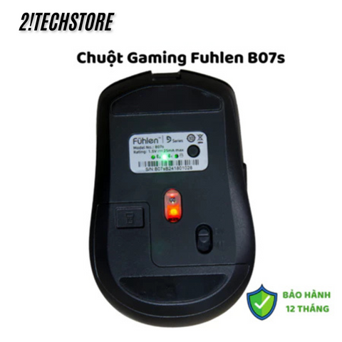 Chuột Không Dây Fuhlen B07S Black Chính Hãng - Thiết Kế Ergonomic, Kết Nối 2.4GHz, Độ Phân Giải 1600 DPI, Dễ Dàng Cài Đặt.