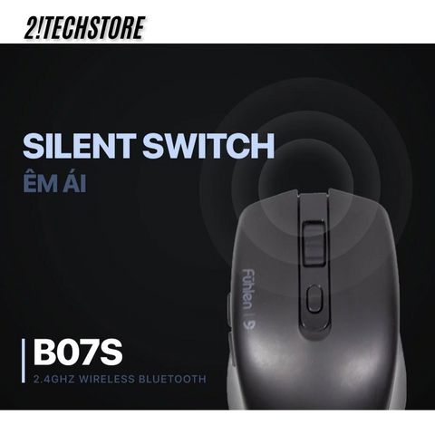 Chuột Không Dây Fuhlen B07S Black Chính Hãng - Thiết Kế Ergonomic, Kết Nối 2.4GHz, Độ Phân Giải 1600 DPI, Dễ Dàng Cài Đặt.