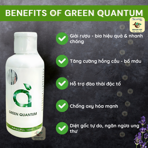 Nước Diệp Lục Green Quantum 150mL - Thanh Lọc Cơ Thể, Giải Rượu, Tăng Cường Năng Lượng, Hỗ Trợ Tiêu Hóa, Sảng Khoái Sau Khi Nhậu