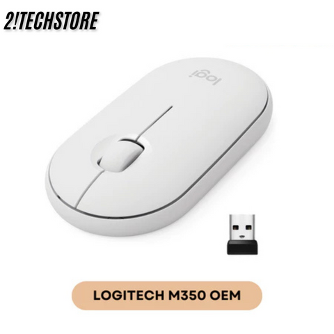 Chuột Không Dây Logitech M350 Pebble - Thiết Kế Thời Trang, Yên Tĩnh, Dùng Cho Học Tập Văn Phòng, Bluetooth và USB 2.4GHz