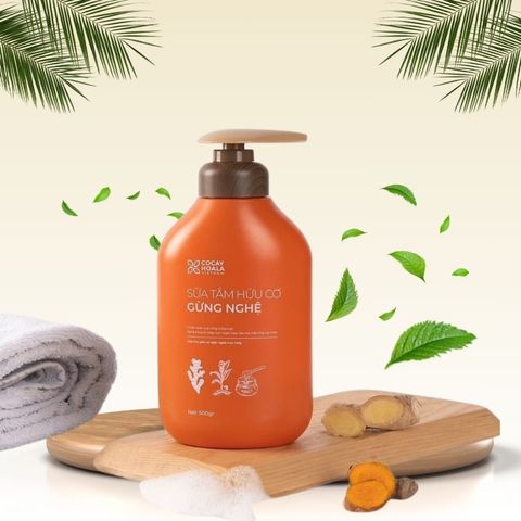 Sữa Tắm Gừng Nghệ Cocayhoala 500g - Dưỡng Trắng Mờ Thâm, Giúp Làm Sáng Da và Kháng Viêm, Hương Thơm Thiên Nhiên Thư Giãn