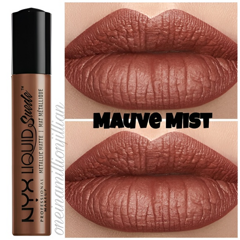 Son kem lì NYX Professional Makeup Liquid Suede Metallic Matte Lipstick màu Mauve Mist