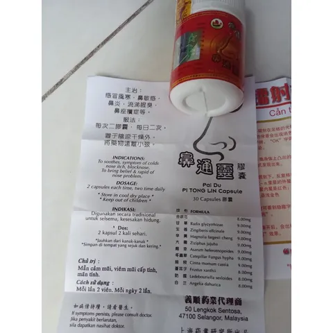 Viên uống giảm viêm mũi Tỷ Thống Linh Pai Du Pi 30 viên - Hỗ trợ viêm mũi, viêm xoang chính hãng từ Malaysia