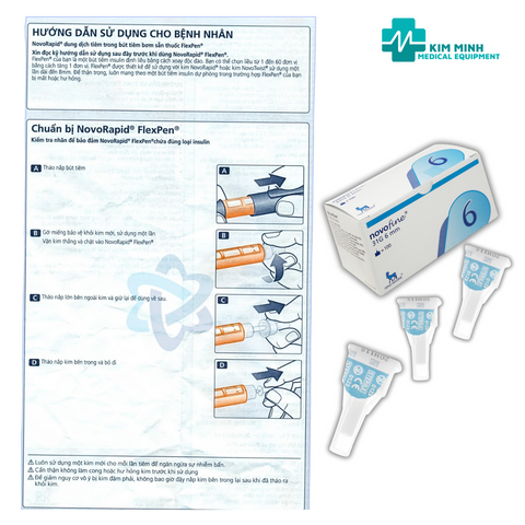 Đầu kim Novofine 31G (0,25 x 6mm) cho bút tiêm Novo Nordisk - Hộp 100 cái, tiện lợi cho người tiểu đường sử dụng hàng ngày.