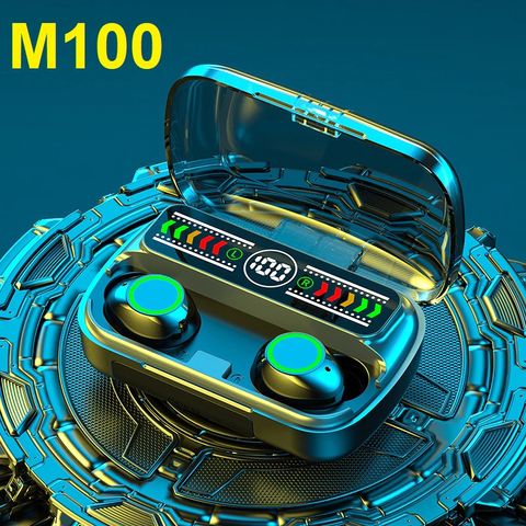 Tai nghe Bluetooth M100 V5.3 - Tai nghe không dây, chống nước, âm thanh chất lượng cao, thiết kế sang trọng, pin 2200mAh, độ trễ cực thấp