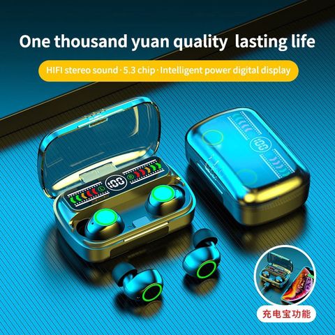 Tai nghe Bluetooth M100 V5.3 - Tai nghe không dây, chống nước, âm thanh chất lượng cao, thiết kế sang trọng, pin 2200mAh, độ trễ cực thấp