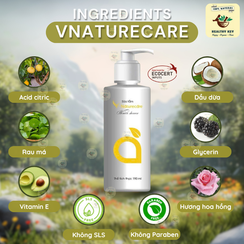 Sữa Tắm Nữ VNaturecare 190mL - Dưỡng Da Mềm Mịn, Lưu Hương Quyến Rũ Từ Thiên Nhiên, Không Chứa Hóa Chất Độc Hại