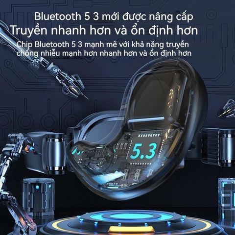Tai Nghe Bluetooth Nhét Tai V5.3 TWS X57 - Chơi Game Không Dây, Chống Nước IPX57, Âm Thanh HIFI, Phù Hợp Đàm Thoại và Nghe Nhạc
