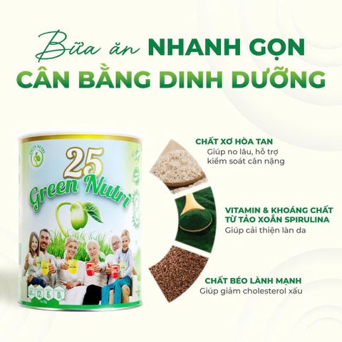 Combo 2 Lon 750Gr Sữa Hạt Ngũ Cốc Green Nutri Có Tảo Xoắn Spirulina - Thức Uống Tốt Cho Sức Khỏe, Thuần Chay, Không Đường Tinh Chế