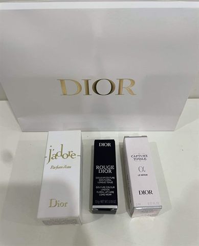 Set Dior 3 Món - Son Mini 720 + Nước Hoa J'adore 5ml + Serum Dưỡng Da 5ml - Quà Tặng Sang Trọng Cho Phái Đẹp