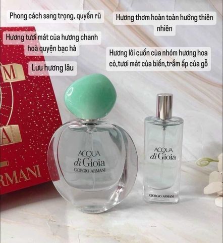 Set Nước Hoa Giorgio Armani Acqua Di Gioia 30ml + 10ml - Hương Thơm Tươi Mát, Sang Trọng, Phù Hợp Mọi Dịp