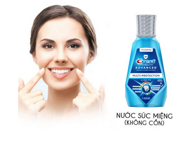 Nước Súc Miệng Crest Pro-Health 1L Với Fluoride - Bảo Vệ Răng Miệng, Hơi Thở Thơm Mát, Chăm Sóc Sức Khỏe Răng Miệng Tối Ưu