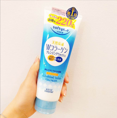 Sữa Rửa Mặt Collagen Kose Softymo 220G( Xanh Nhạt)