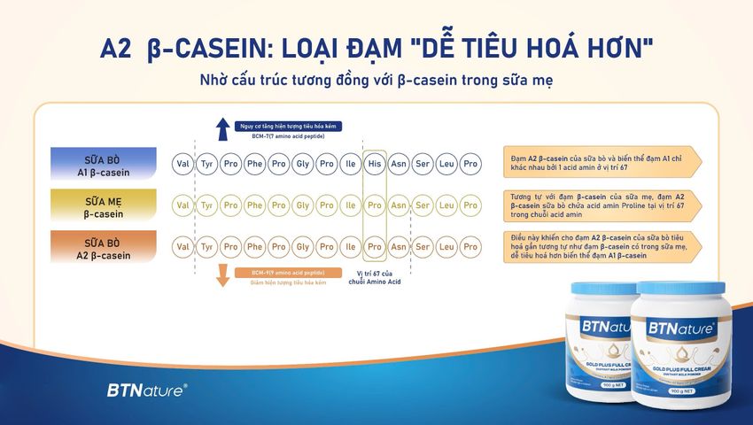 Sữa Tươi Đạm A2 BTNature Gold Plus 900g - Dinh Dưỡng Nguyên Kem, Dễ Tiêu Hóa, Phù Hợp Trẻ Nhỏ & Người Lớn, Nhập Khẩu Úc